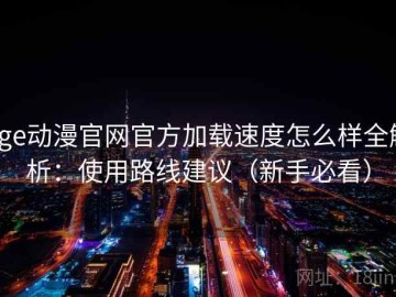 age动漫官网官方加载速度怎么样全解析：使用路线建议（新手必看）