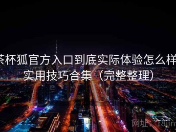 茶杯狐官方入口到底实际体验怎么样？实用技巧合集（完整整理）