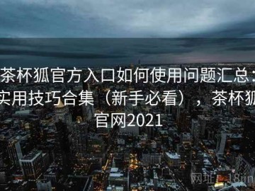 茶杯狐官方入口如何使用问题汇总：实用技巧合集（新手必看），茶杯狐官网2021