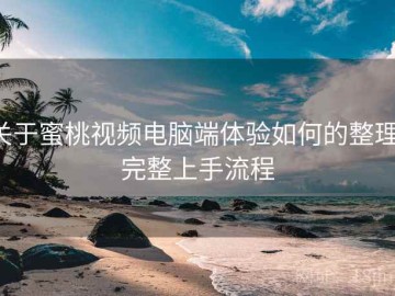 关于蜜桃视频电脑端体验如何的整理：完整上手流程