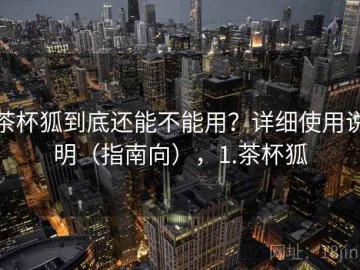 茶杯狐到底还能不能用？详细使用说明（指南向），1.茶杯狐