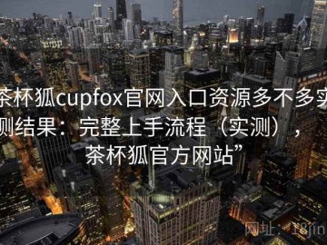 茶杯狐cupfox官网入口资源多不多实测结果：完整上手流程（实测），“茶杯狐官方网站”