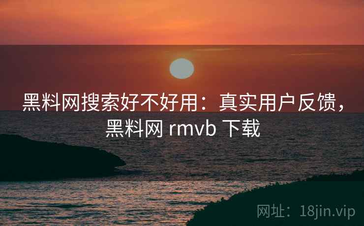 黑料网搜索好不好用：真实用户反馈，黑料网 rmvb 下载